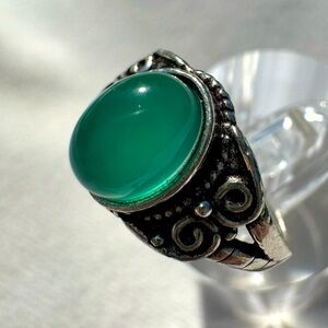 Green Chalcedony Ring Size 6